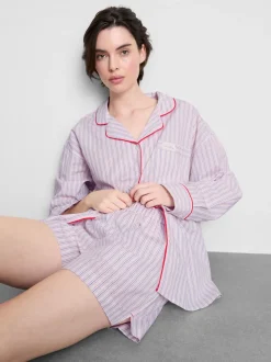 Pantalones cortos de pijama a rayas «Room service»