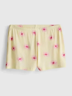 Pantalones cortos de pijama de punto acanalado