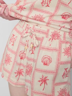 Pantalones cortos de pijama de azulejos con cordón