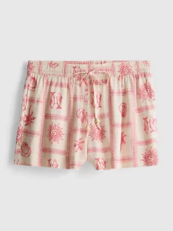 Pantalones cortos de pijama de azulejos con cordón