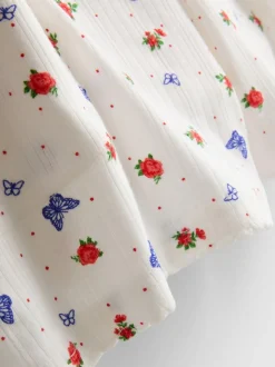 Pantalones cortos de pijama de canalé con mariposas