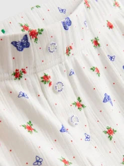 Pantalones cortos de pijama de canalé con mariposas