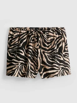 Pantalones cortos estampados con textura fruncida