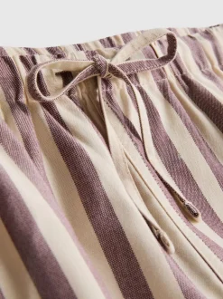 Pantalones cortos Oxford de talle alto a rayas