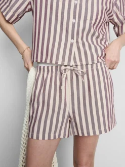 Pantalones cortos Oxford de talle alto a rayas