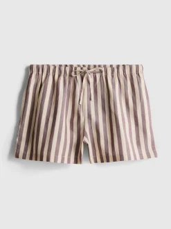 Pantalones cortos Oxford de talle alto a rayas