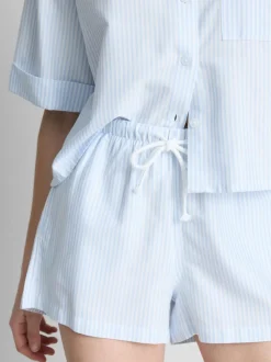 Pantalones cortos Oxford de talle alto a rayas