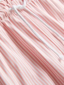 Pantalones cortos Oxford de talle alto a rayas
