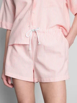 Pantalones cortos Oxford de talle alto a rayas