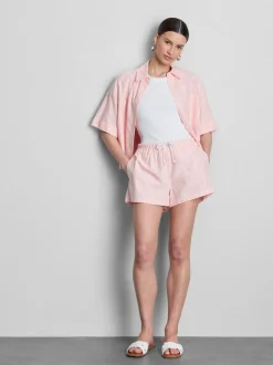 Pantalones cortos Oxford de talle alto a rayas