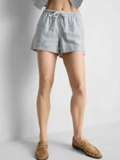 Pantalones cortos Oxford de talle alto a rayas