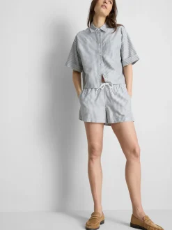 Pantalones cortos Oxford de talle alto a rayas