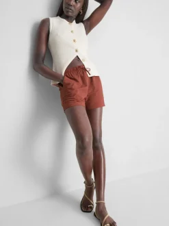 Pantalones cortos texturizados con cordón de ajuste