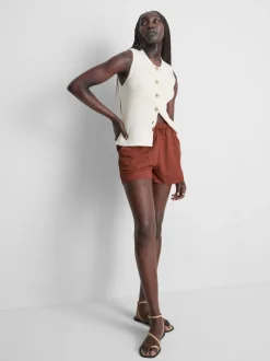 Pantalones cortos texturizados con cordón de ajuste