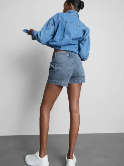 Pantalones cortos vaqueros de algodón con bolsillos
