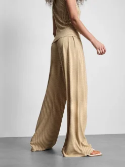 Pantalones de canalé de algodón de pernera ancha