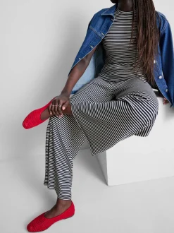 Pantalones de canalé de algodón de pernera ancha