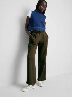 Pantalones de chándal rectos en mezcla de algodón
