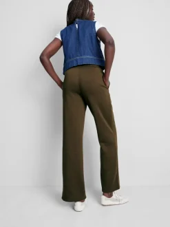 Pantalones de chándal rectos en mezcla de algodón