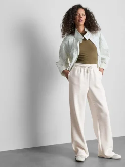 Pantalones de chándal rectos en mezcla de algodón