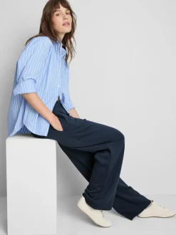 Pantalones de chándal rectos en mezcla de algodón
