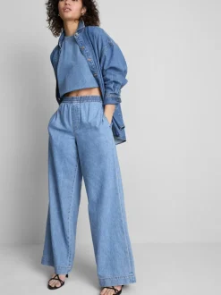 Pantalones de chándal vaqueros de algodón anchos