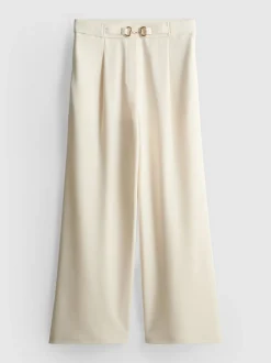 Pantalones de pernera ancha con detalle dorado