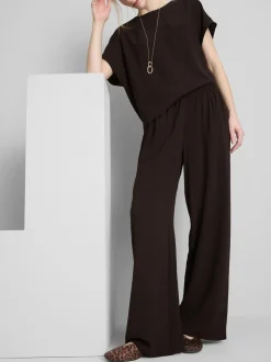 Pantalones de pernera ancha con cintura elástica