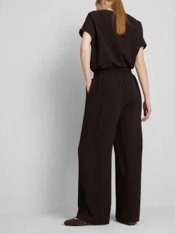 Pantalones de pernera ancha con cintura elástica