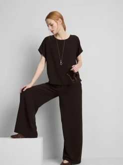 Pantalones de pernera ancha con cintura elástica
