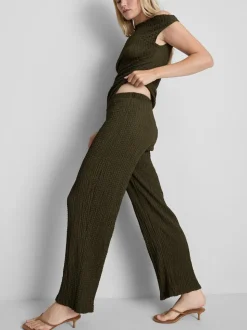 Pantalones de pernera ancha con textura