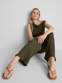 Pantalones de pernera ancha con textura