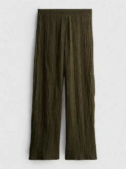 Pantalones de pernera ancha con textura