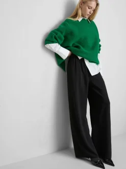 Pantalones de pernera ancha con cintura elástica