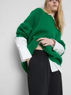 Pantalones de pernera ancha con cintura elástica