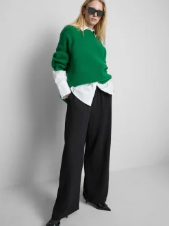 Pantalones de pernera ancha con cintura elástica