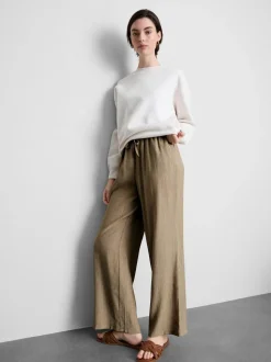Pantalones de pernera ancha con efecto arrugado