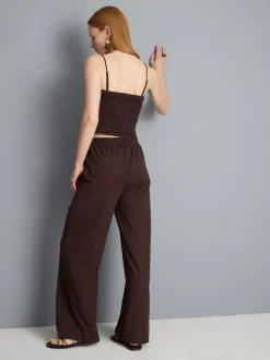 Pantalones de pernera ancha de punto