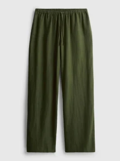 Pantalones de pernera ancha en mezcla de algodón