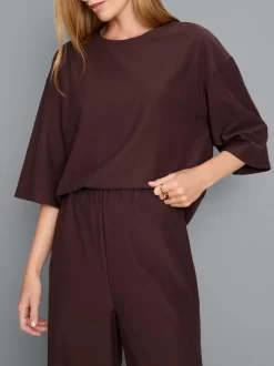 Pantalones de pernera ancha en mezcla de algodón