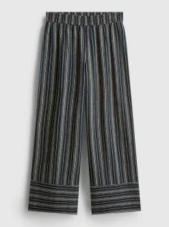 Pantalones de pernera ancha texturizados a rayas
