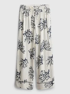 Pantalones de pijama anchos con corales estampados