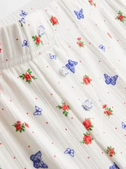 Pantalones de pijama de canalé con mariposas