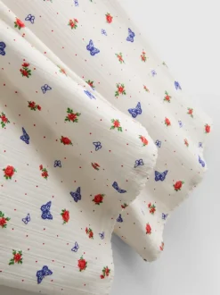 Pantalones de pijama de canalé con mariposas