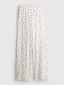 Pantalones de pijama de canalé con mariposas