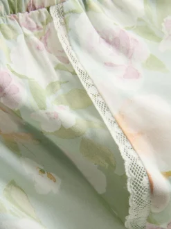 Pantalones de pijama florales de pernera ancha