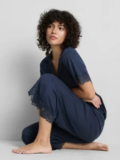 Pantalones de pijama tipo culotte con modal