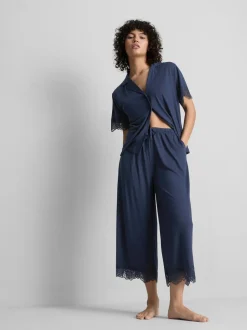 Pantalones de pijama tipo culotte con modal