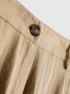 Pantalones de talle medio holgados y texturizados
