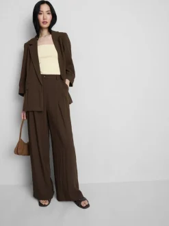 Pantalones de talle medio holgados y texturizados